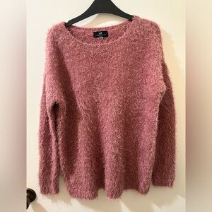 Jacqueline de Yong Pink Fuzzy Sweater Small Oversized